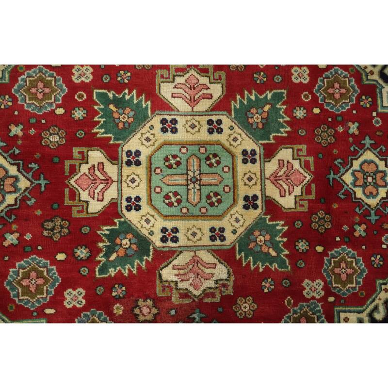 Hand Knotted Oriental 100% Wool Carpet Traditional Tribal Red Tabriz Area Rug - 10' 6'' X 7' 4''