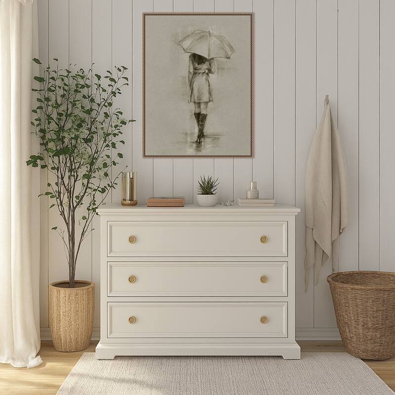 Rainy Day Rendezvous No. 1 by Ethan Harper Framed Canvas Wall Art Print