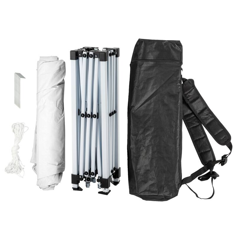 White Portable Pop-Up Waterproof Gazebo Canopy Tent with UV Protection and Carry Bag Included - 94.5” x 94.5” x 86.6” L x W x H