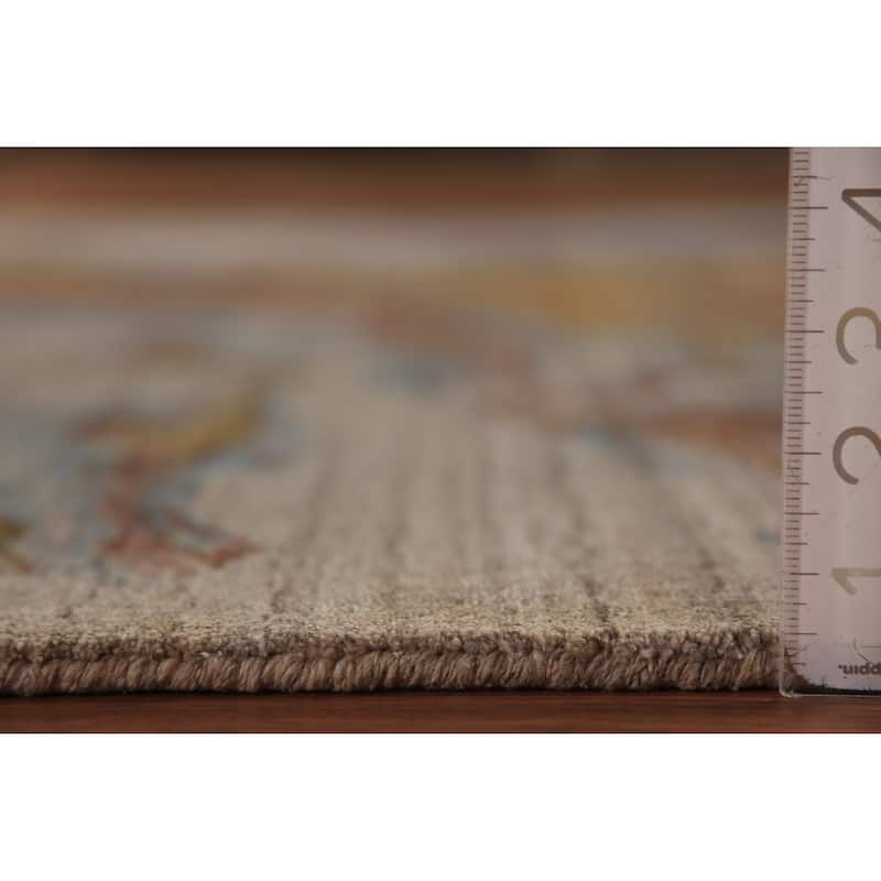 All-Over Abstract Indian Area Rug Handmade Wool Carpet - 5'4"x 7'7"