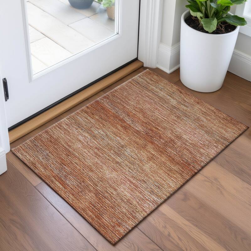 Premium Washable Super Soft Ombre Stripes Mayfield Rug - Copper - 1'8" x 2'6"
