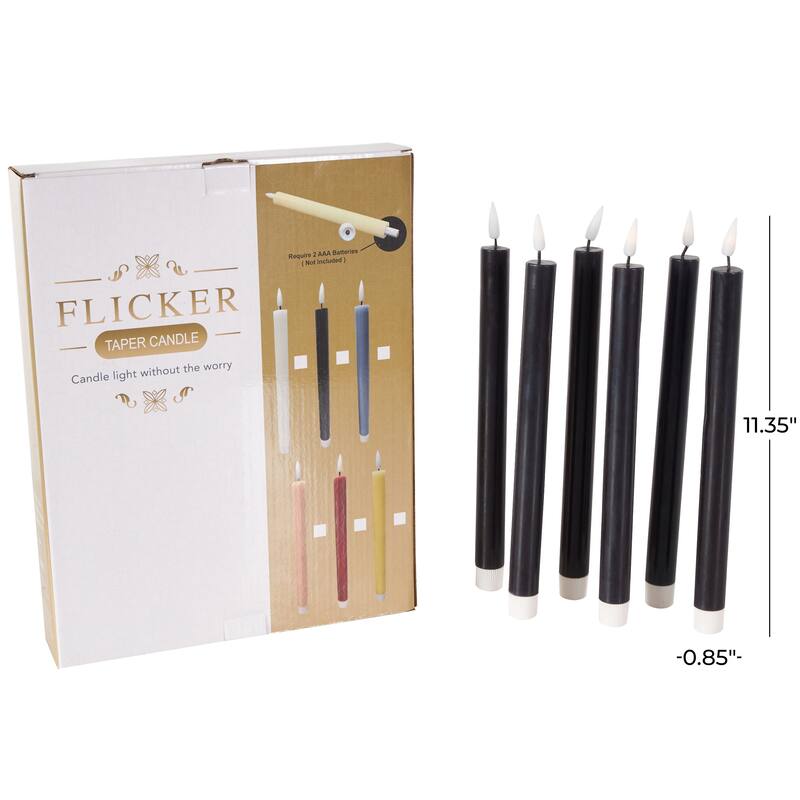 Wax Flameless Candle with Remote Control - Set of 6 Red, Black, White, Yellow, Blue or Pink - Roche River Decor