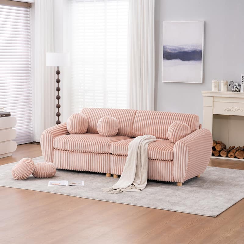 Upholstered Loveseat Sofa Chair with Golden Metal Legs