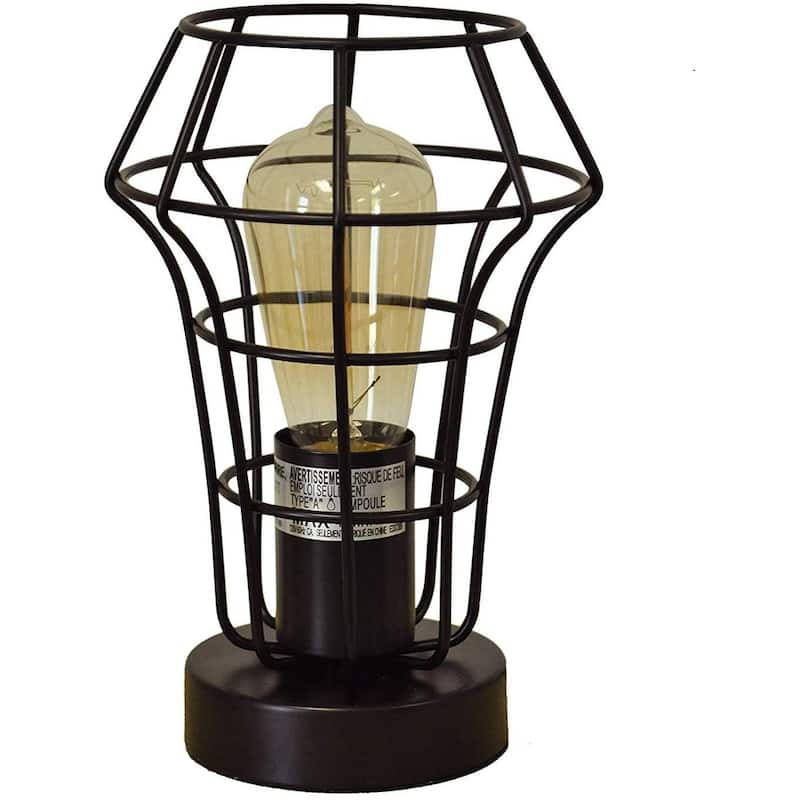9" Industrial Metal Table Lamp Accent Light with a Free Edison Bulb