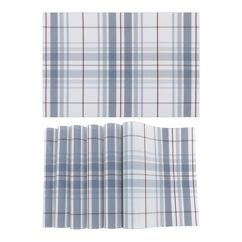 PVC Placemats, Set of 6 Placemats for Kitchen Dining Table Decor Heat Resistant Table Placemats Wipeable Table Mat - 18*12in