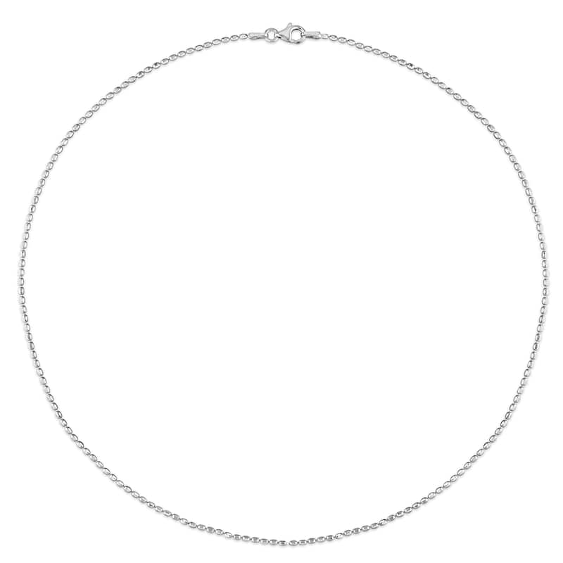 Miadora Sterling Silver Oval Ball Chain Necklace