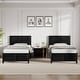 preview thumbnail 21 of 23, VECELO Set of 2 Platform Twin Beds 12.6" Elevated Storage Space MDF Partitioned Headboard & Footboard No Box Spring Needed Black