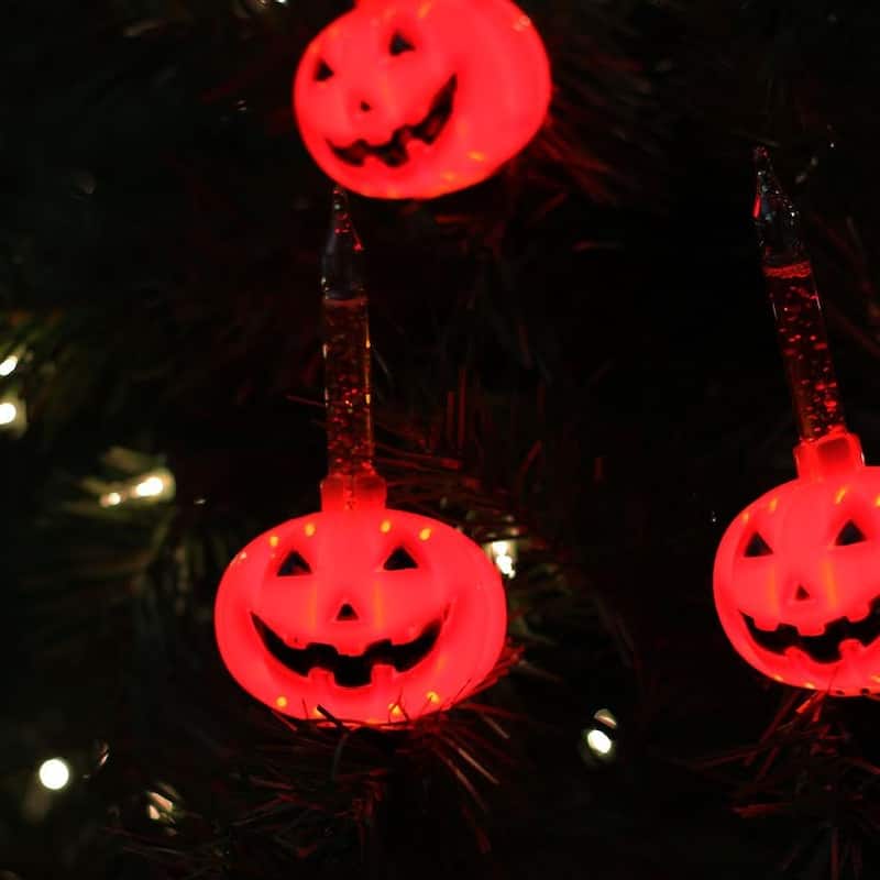7ct Jack O' Lantern Halloween Bubble Lights 6ft Black Wire