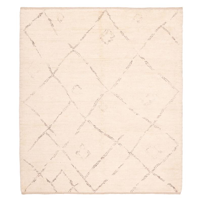 ECARPETGALLERY Hand-knotted Looma Cream Wool Rug - 8'3 x 9'9