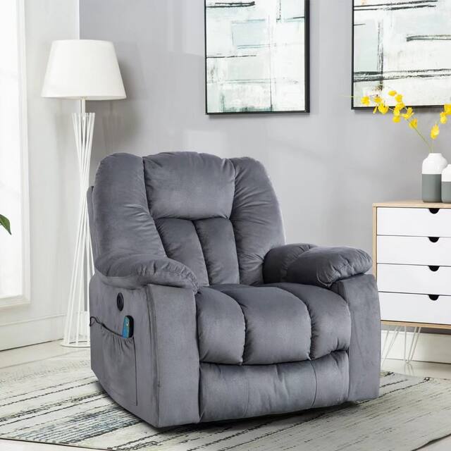 Super Big Power Assist Lift Recliner chair With Massage - Grey Green