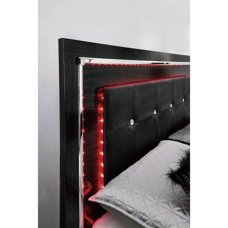 Kaydell Black Upholstered Panel Headboard