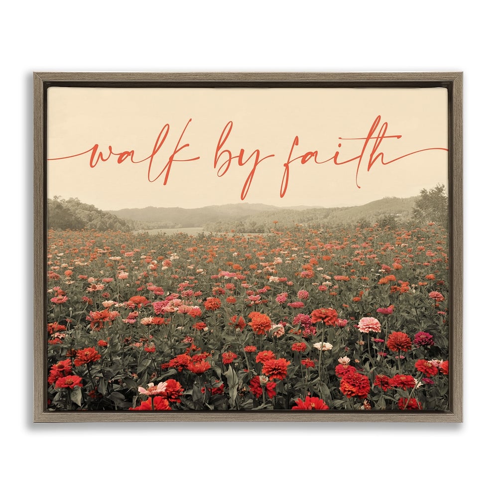 Stupell Walk By Faith Garden Framed Floater Canvas Wall Art Design By GAIL PECK