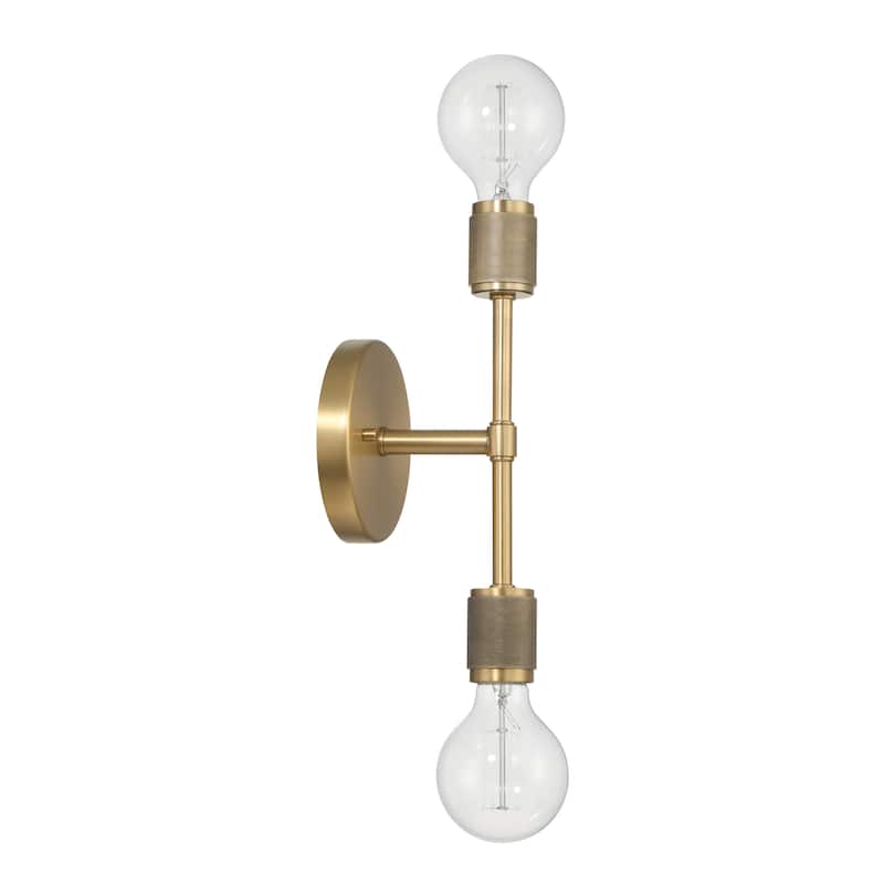 Maxim Metal Exposed 2-Bulb Wall Sconce - 6.4"L x 5.0"W x 19.0"H
