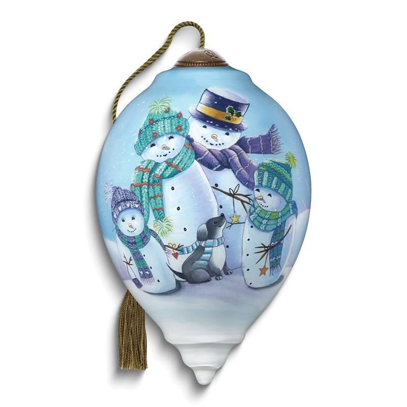 Curata Festive Family By Sarah Summers Hand-Painted Glass Ornament