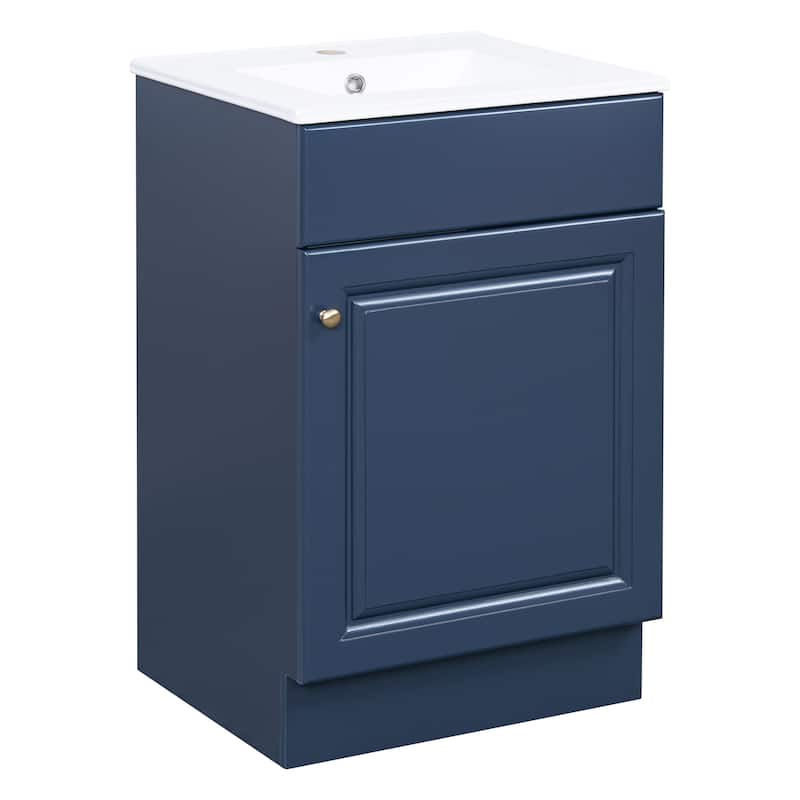 20" Bathroom Vanity with Sink, Vanity Cabinet with Door Shelf and Adjustable Shelf