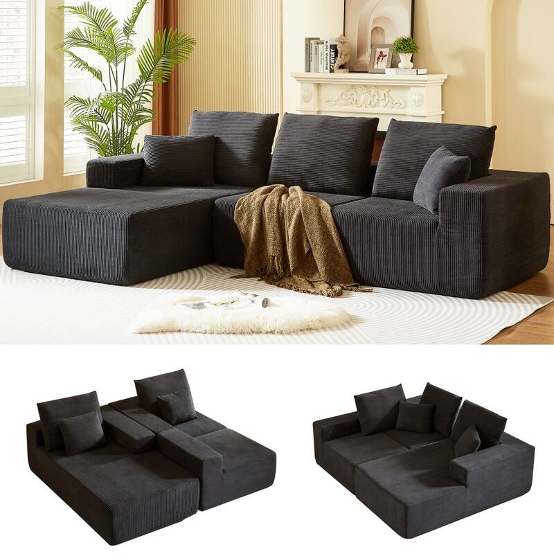 108.30" Modular Sectional Sofa with Chaise andb Deep Seat