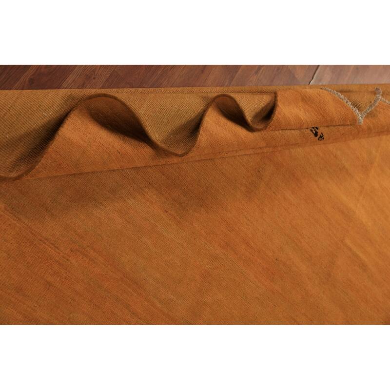 Orange Gabbeh Oriental Area Rug Hand-Knotted Wool Carpet - 6'5" x 9'7"