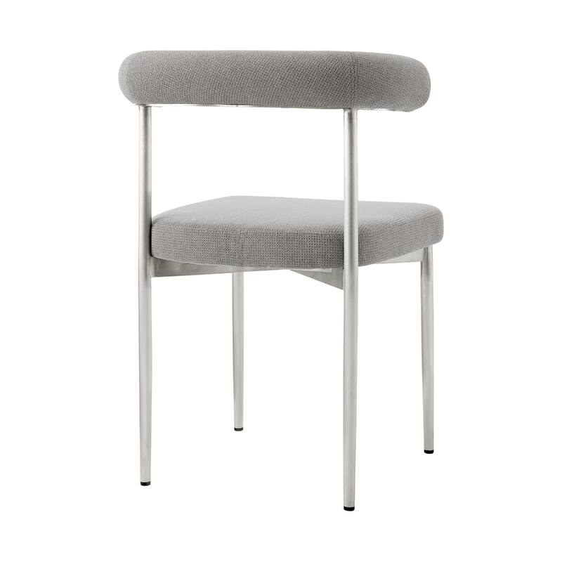 Set of 2 Upholstered Open Back Dining Chairs with Metal Legs - 20.50” x 23.50” x 30.50”