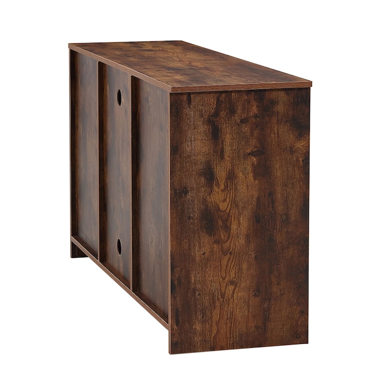 46.9" TV Stand with Two Sliding Barn Doors and 3-Layer Storage Space for Living Room