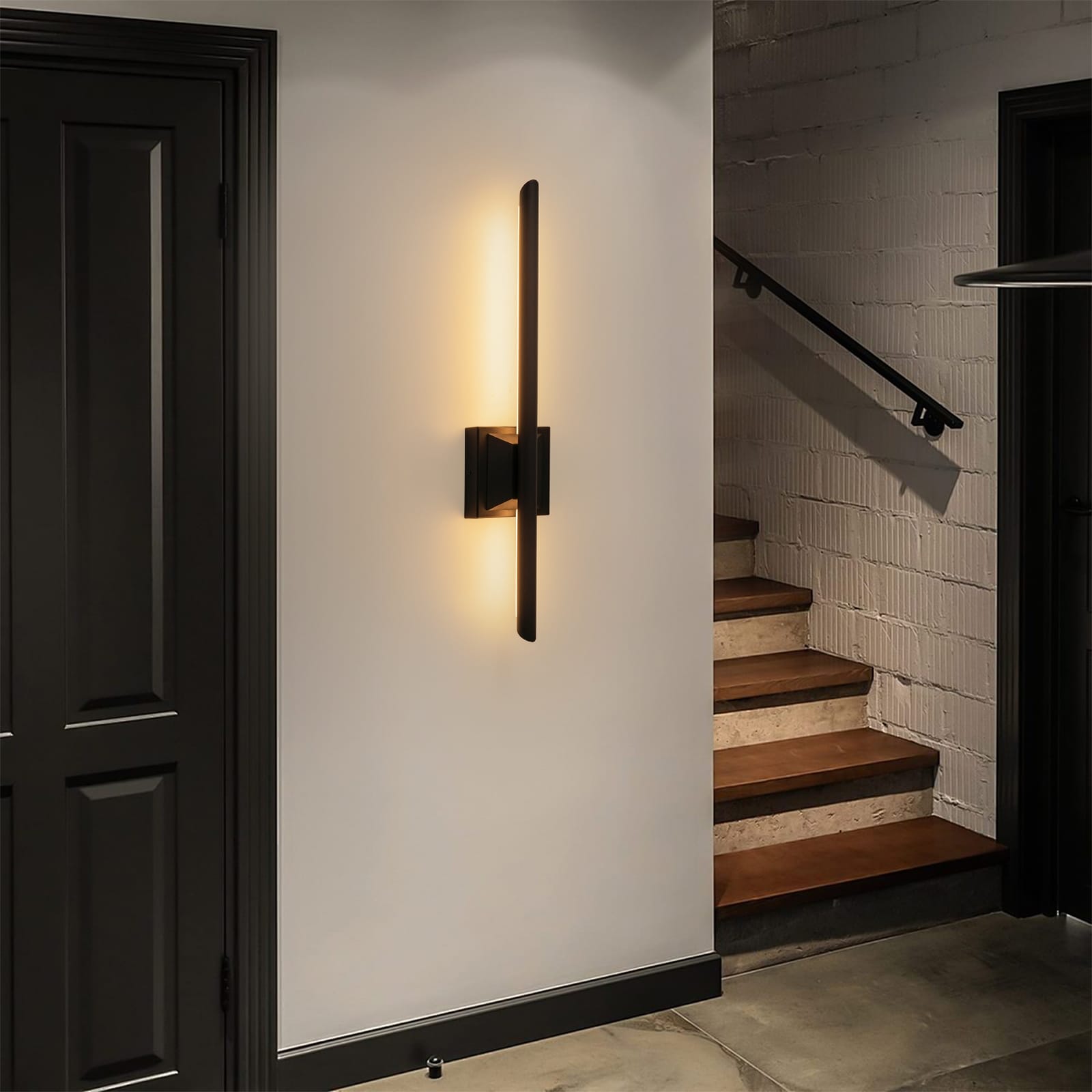 Modern LED Linear Bar Wall Sconce with Angled Tube Design, Dimmable - 23.6 in.