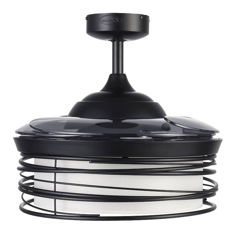 Fanaway Luna Black 48-inch Retractable Ceiling Fan with Smoke Blades