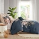 preview thumbnail 3 of 16, Madison Park Maia Navy Blush Floral Print 8-piece Cotton Comforter Set
