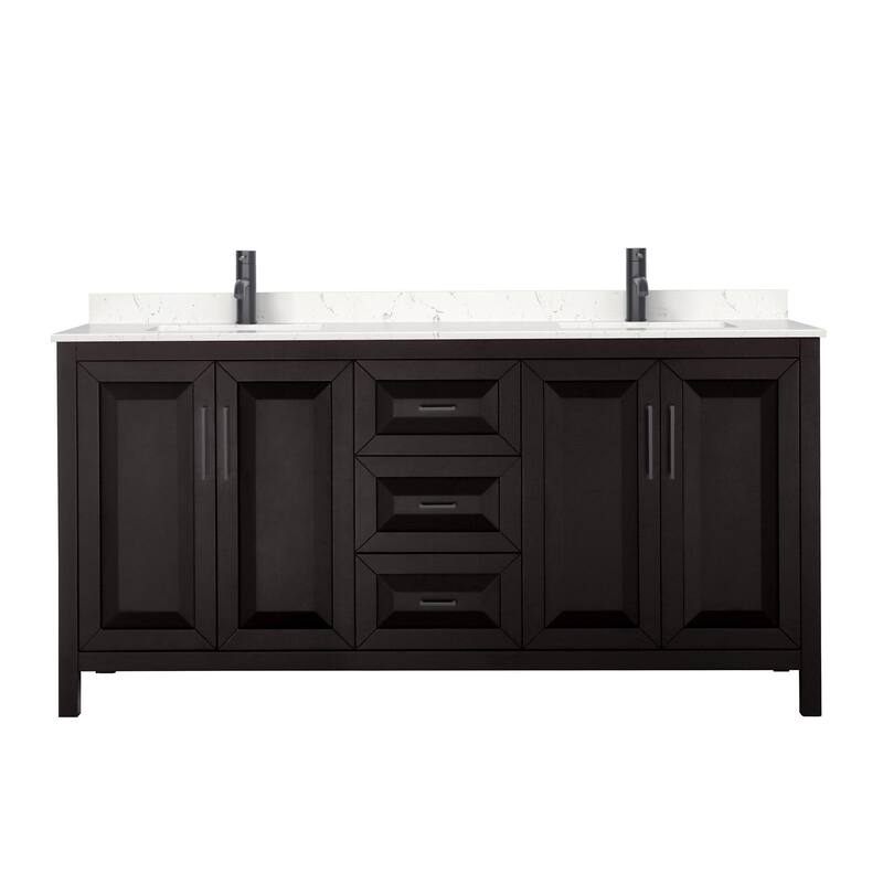 Wyndham Collection Daria 72" Free Standing Double Basin Vanity Set