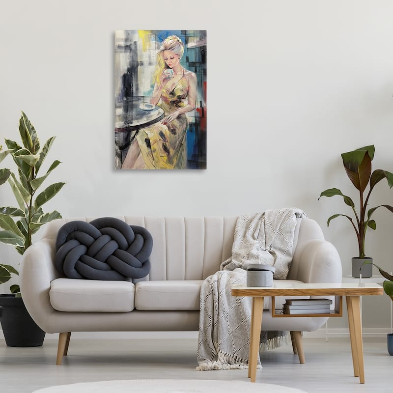 Stupell Elegant Woman at Cafe Canvas Wall Art Design By Lucille Lee