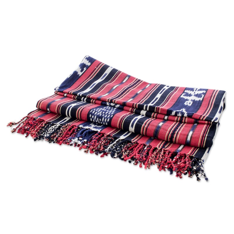 Novica Handmade Rustic Cotton Throw Blanket