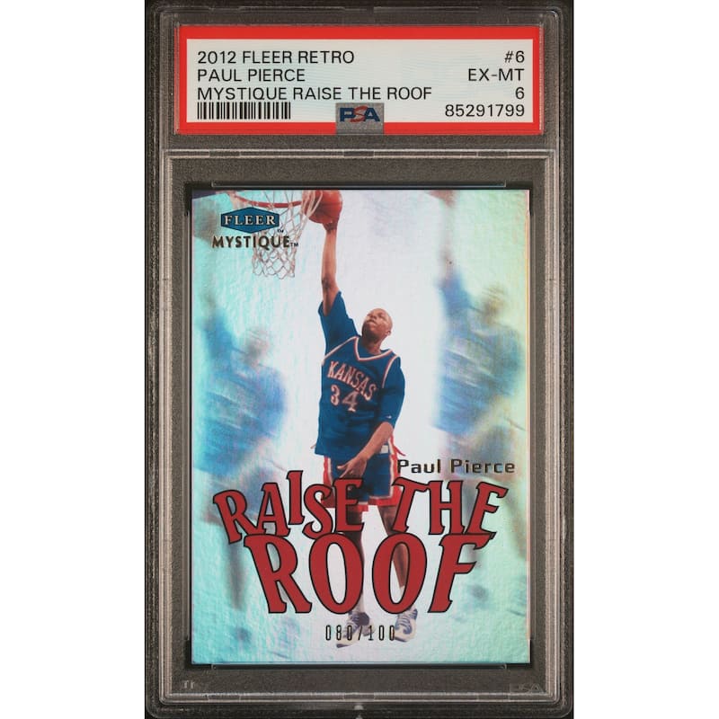 Paul Pierce 2012 Fleer Retro Mystique Raise the Roof Card #6 Graded PSA 6 80/100 - 8'6" x 11'6"