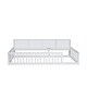 preview thumbnail 11 of 34, Wood Twin XL Size Floor Bed with Storage Cabinets and USB Ports, Solid Wood Bedframe w/Fence, No Box Spring Needed