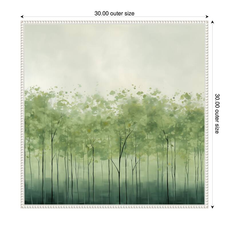 Kate and Laurel Abstract Green Trees by The Creative Bunch Studio Framed Canvas Wall Art Print