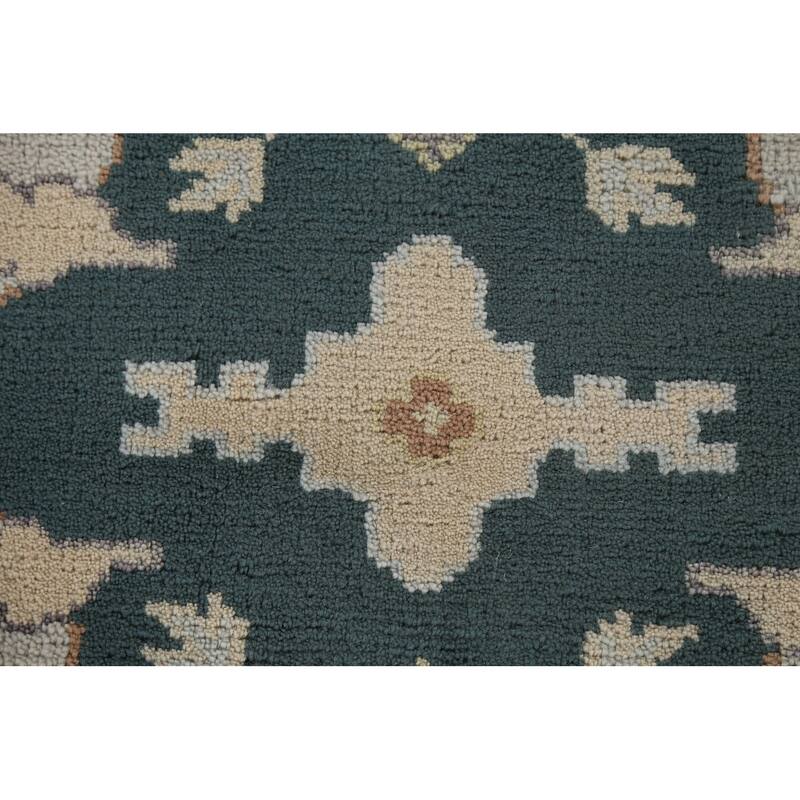 Green Oushak Indian Runner Rug Handmade Wool Carpet - 6'0" x 17'9"