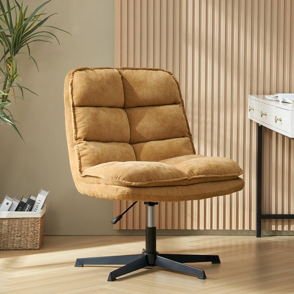 Joaquin Modern Armless 0ffice Chair Tufted 360°Swivel With