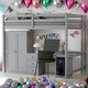 preview thumbnail 2 of 7, Kids and Baby Full Size Loft Bed with Wardrobe,Desk and Storage Drawers For Home