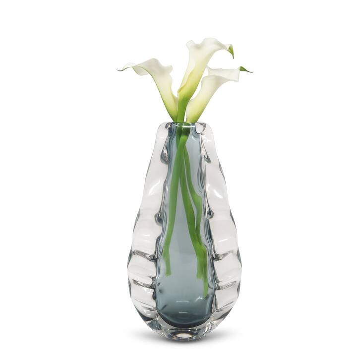 Crystal Double Wall Vase with Smoked Inner