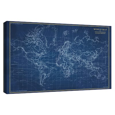 Navigator World Map by The Vintage Collection Canvas Art Print by The Vintage Collection Canvas Art Print