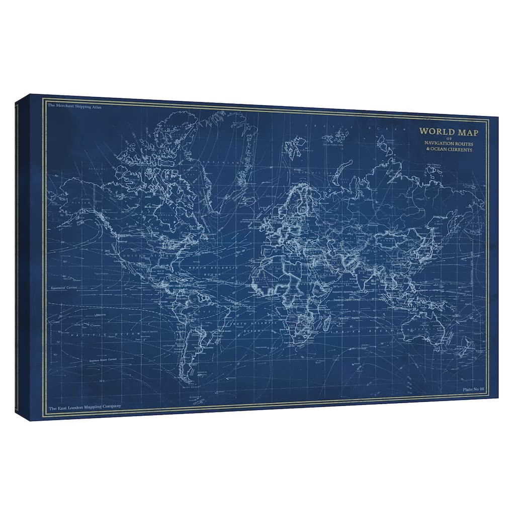 Navigator World Map by The Vintage Collection Canvas Art Print by The Vintage Collection Canvas Art Print