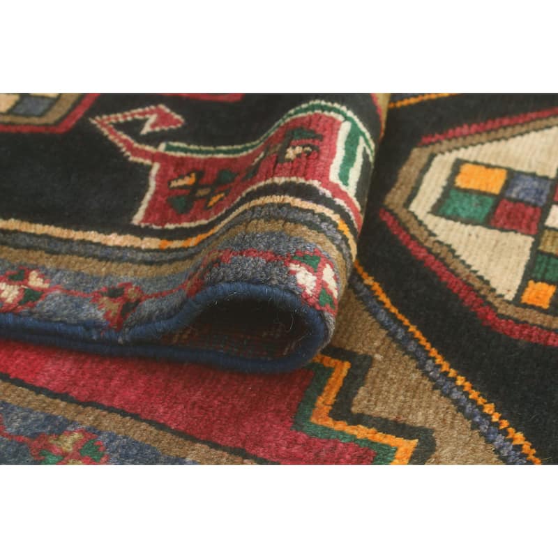 Fine Vintage Distressed Hicham Red/Charcoal Runner - 2'5" x 13'5"