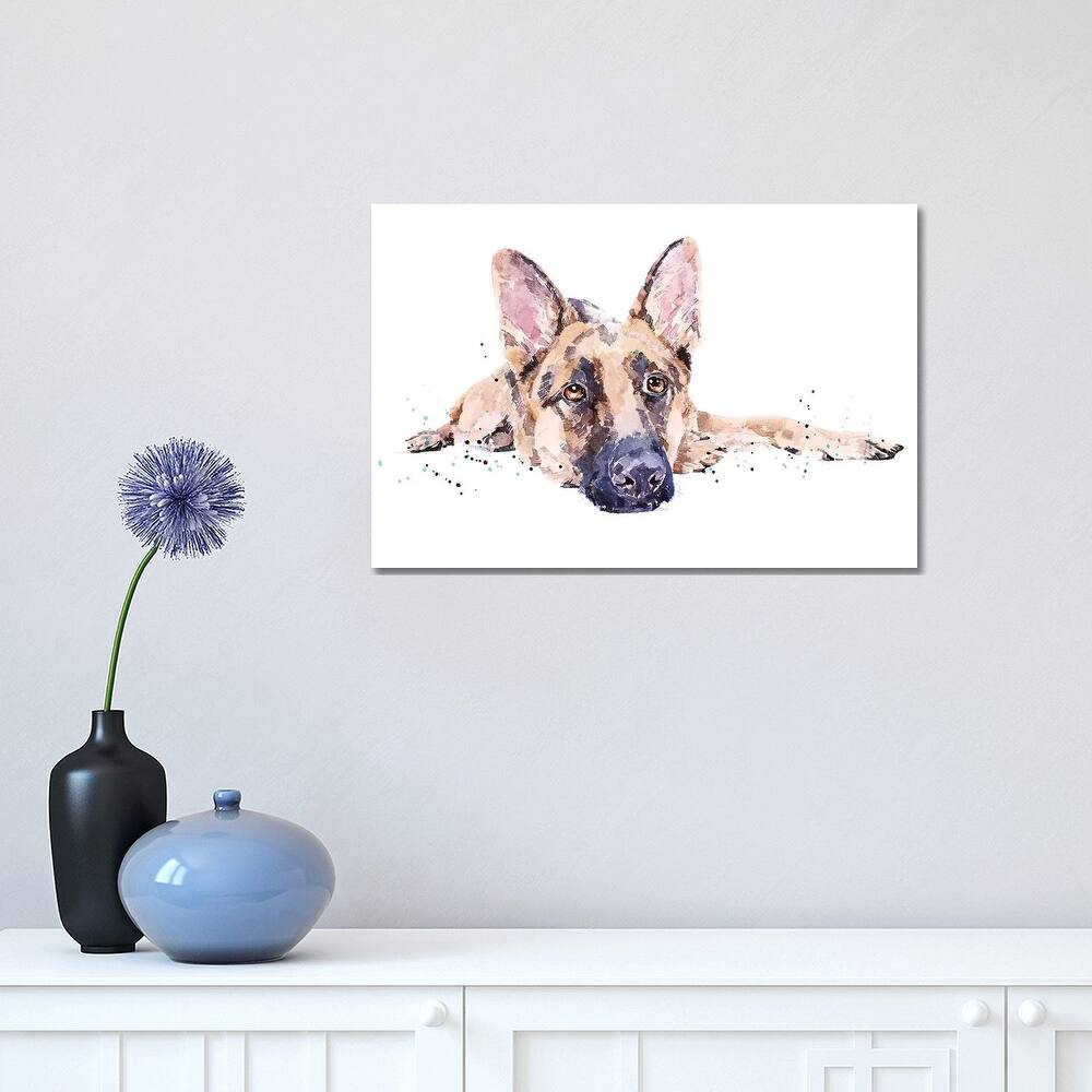 iCanvas "German Shepherd II" by EdsWatercolours Canvas Print