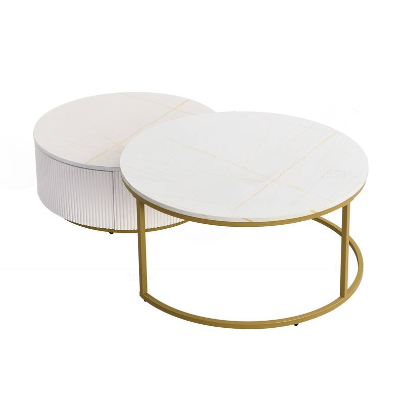 Sophisticated Nesting Coffee Table with Drawer
