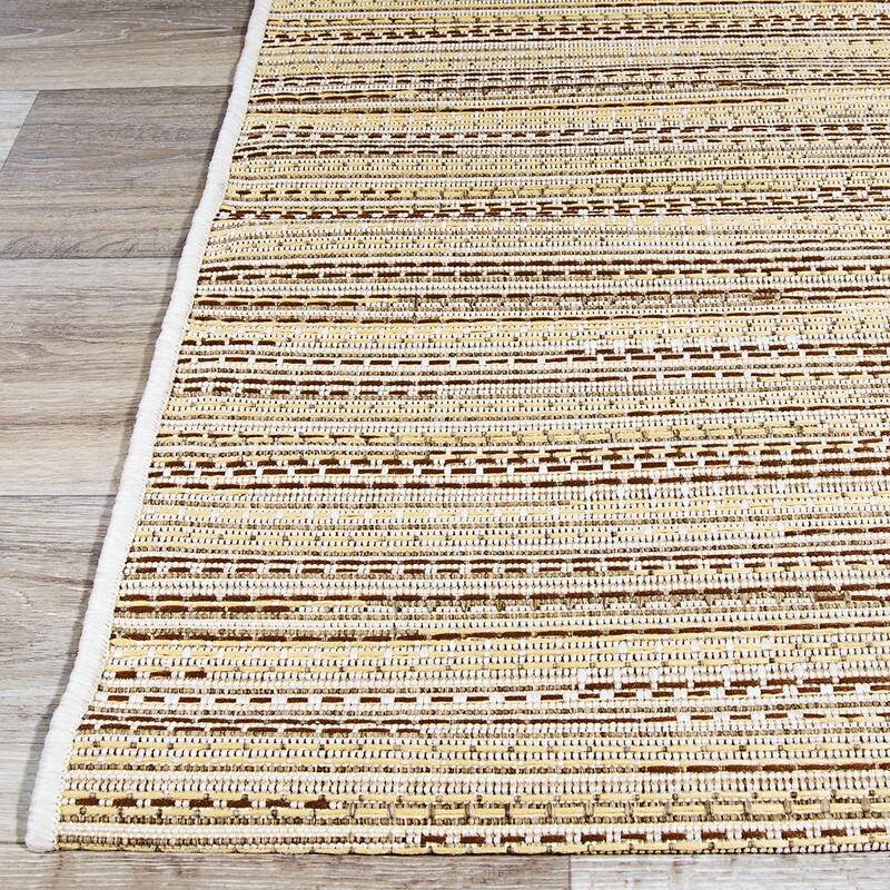Samantha Diva Light Brown- Ivory Indoor/ Outdoor Area Rug