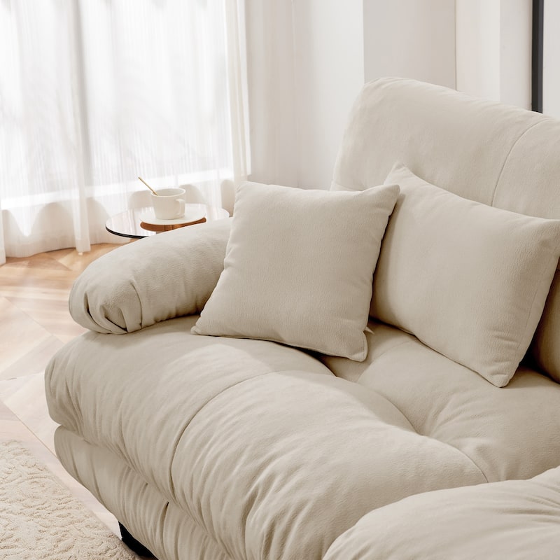4-Seater L-Shaped Free Combination Modular Sofa with Convertible Ottoman