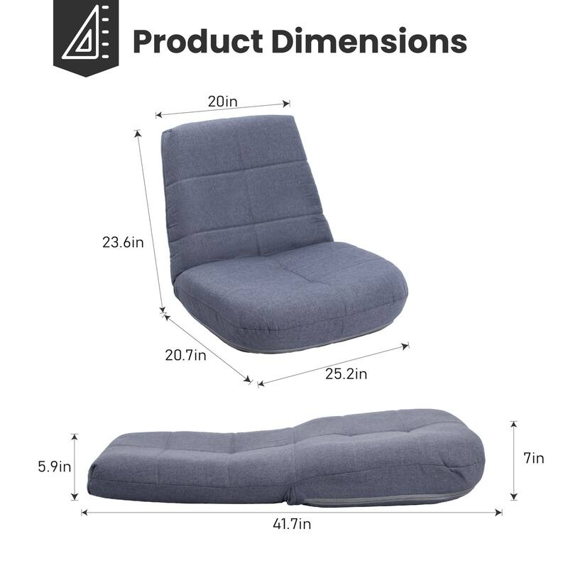 Adjustable 5-Position Padded Floor Chair Recliner Lazy Gaming Sofa