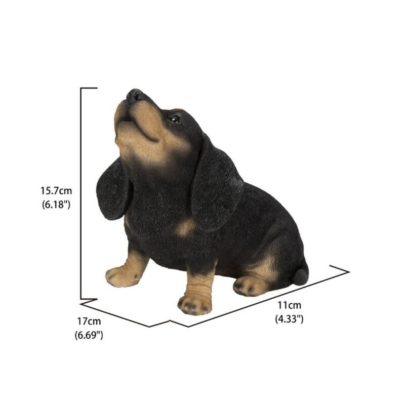 6.5" Howling Dachshund Puppy Outdoor Garden Statue