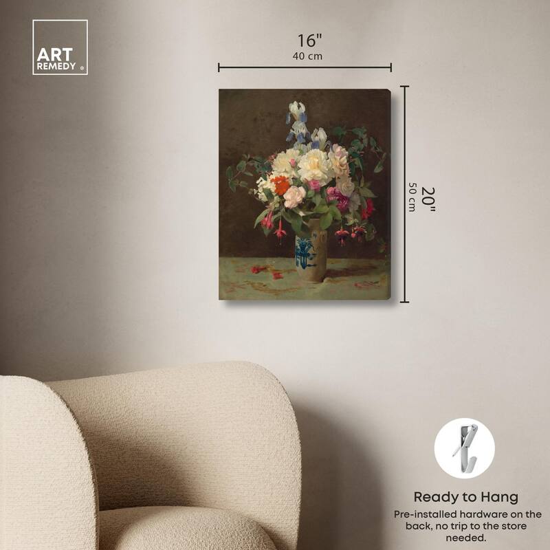 Lambdin Vase of Flowers Canvas by Art Remedy, Gallery Wrapped