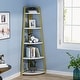 preview thumbnail 14 of 20, 70 inch Tall Corner Shelf, Rustic Ladder Corner Bookshelf Bookcase