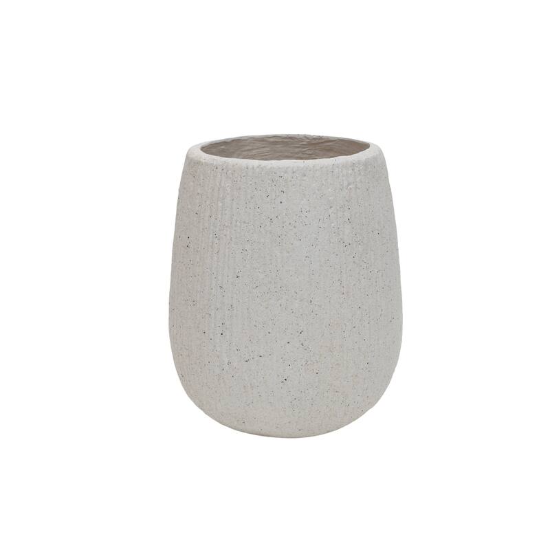 13.38"Dia x 16.14"H Large Round Planters, Outdoor Planters with Drainage Holes, Plant Pot with Cement Texture Plant Pots
