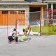 preview thumbnail 9 of 8, White-Red Steel Hockey Goal with Side Nets for Training and Outdoor Play