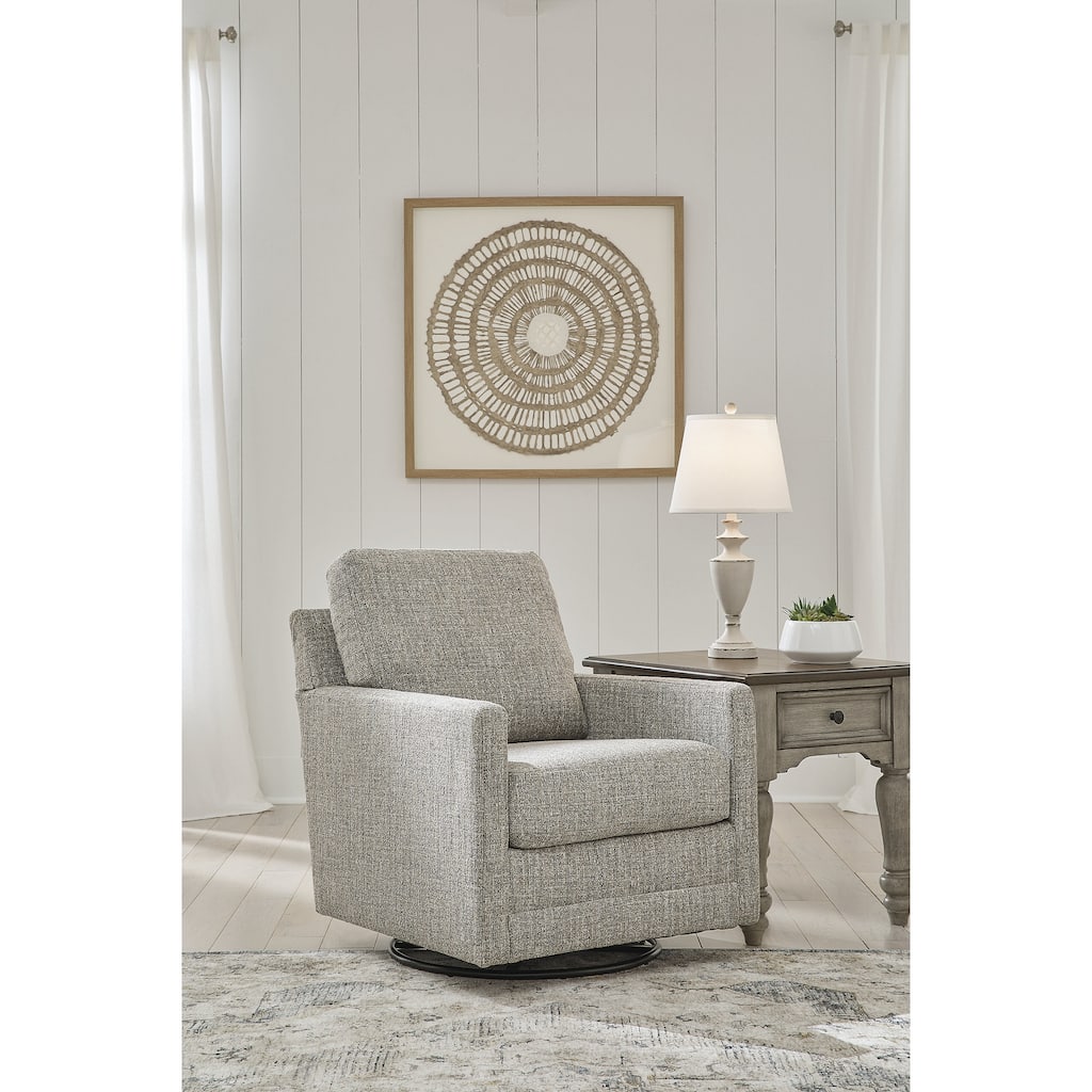 Signature Design by Ashley Bralynn Gray Swivel Glider Accent Chair - 30"W x 37"D x 37"H